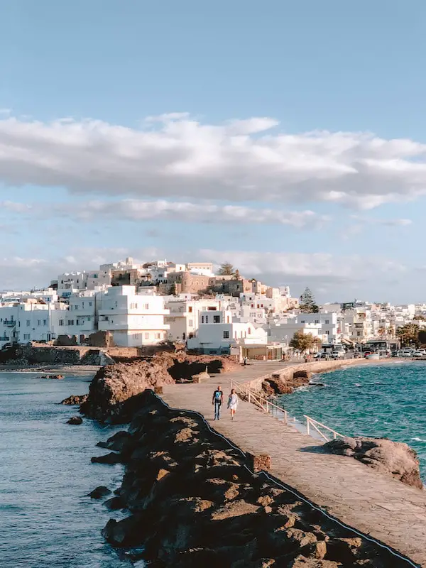 Blick auf Naxos Stadt von der Prostata aus